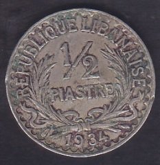 LÜBNAN 1/2 PIASTRES 1934