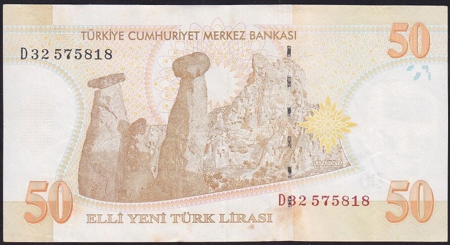 8.Emisyon 50 YTL D32 575818 Çok Temiz+