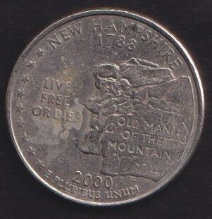 Amerika Çeyrek Dolar 2000 P Hatıra New Hamshire