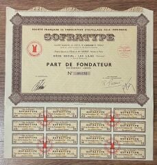 Hisse Senedi - Sofratype 1934 ( 31.5 X 32 cm )