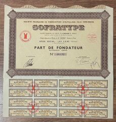 Hisse Senedi - Sofratype 1934 ( 31.5 X 32 cm )