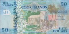 Cook Island 50 Dolar 1992 Çilaltı ( Kat yok Lekeler var )