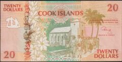 Cook Island 20 Dolar 1992 Çilaltı ( Kat yok Hafif Lekeler var )
