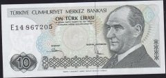 7.Emisyon 2.Tertip 10 Lira E14 867205 Çok Temiz +