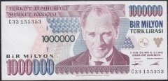 7.Emisyon 1.Tertip 1 000 000 Lira C33 155353 Ççt +