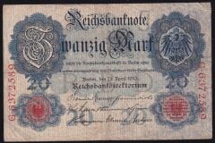 Almanya 20 Mark 1910 Çok Temiz