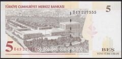 8.Emisyon 5 YTL B43 227555 Çil