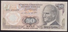 6.EMİSYON 1.TERTİP 50 LİRA B21 172883 ÇOK TEMİZ +