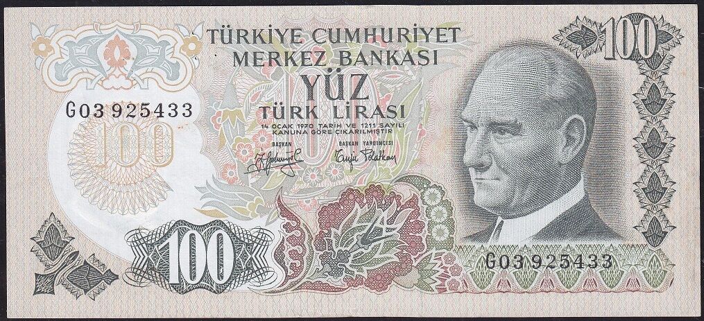 6.Emisyon 2.Tertip 100 Lira G03 925433 Çok Temiz+