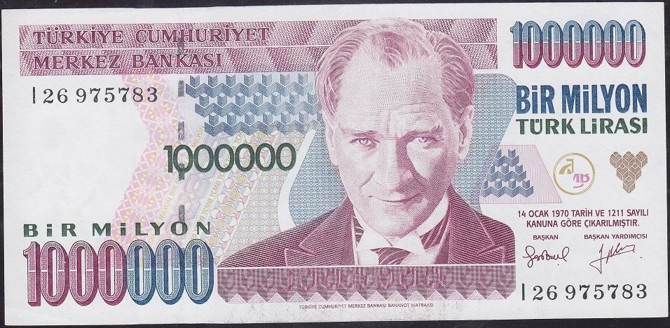 7.Emisyon 2.Tertip 1 000 000 Lira I26 975783 Çilaltı Çil