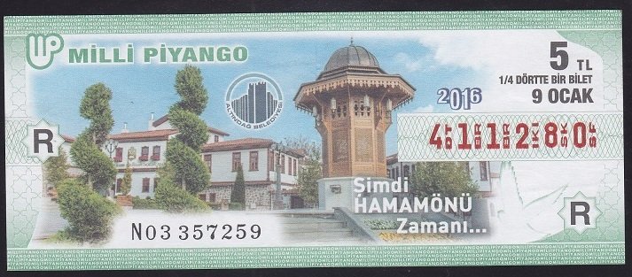 2016 9 OCAK ÇEYREK BİLET R SERİSİ