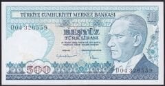7.Emisyon 2.Tertip 500 Lira D04 326559 Çil