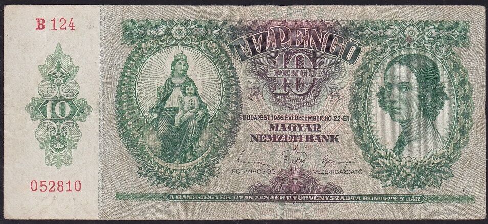 Macaristan 10 Pengo 1936 Çok Temiz+