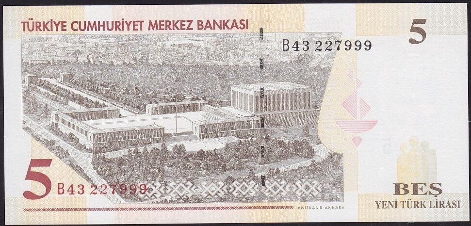 8.Emisyon 5 YTL B43 227999 Çil