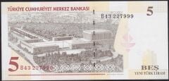 8.Emisyon 5 YTL B43 227999 Çil