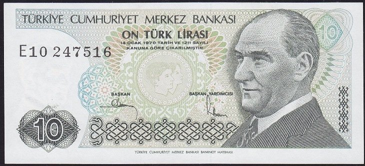 7.Emisyon 2.Tertip 10 Lira E10 247516 Çilaltı Çil