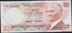 6.Emisyon 3.Tertip 20 Lira F58 711000 Ççt Çilaltı