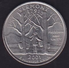 Amerika Çeyrek Dolar 2001 Hatıra Vermont