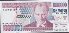 7.Emisyon 1.Tertip 1 000 000 Lira F02 926889 Çil