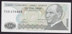 7.EMİSYON 1.TERTİP 10 LİRA C16 179488 ÇÇT KISA KAŞ eski paralar nereye satılır