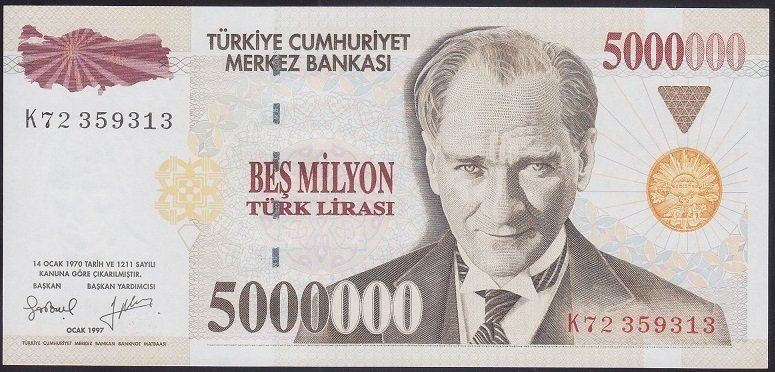 7.EMİSYON 5 000 000 LİRA K72 359313 ÇİLALTI