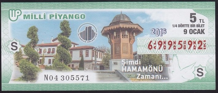 2016 9 OCAK ÇEYREK BİLET S SERİSİ