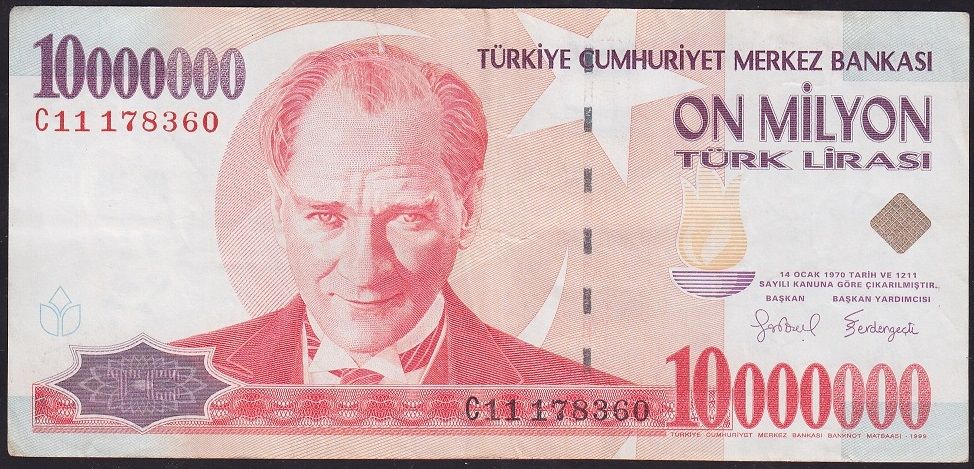 7.Emisyon 10 000 000 Lira C11 178360 Çok Temiz
