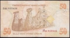 8.Emisyon 50 YTL D46 937826 Çok Temiz
