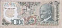 6.Emisyon 2.Tertip 100 Lira F58 195864 Çok Temiz+