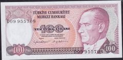 7.Emisyon 2.Tertip 100 Lira D09 955708 Çilaltı Çil