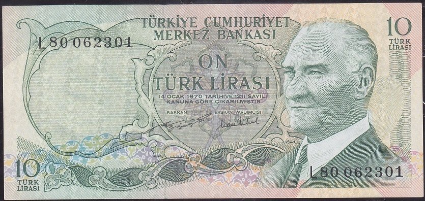 6.Emisyon 2.Tertip 10 Lira L80 062301 Çilaltı