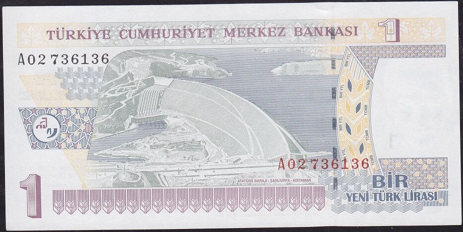 8.Emisyon 1 YTL A02 736136 Çilaltı