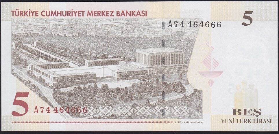 8.Emisyon 5 YTL A74 464666 Çil