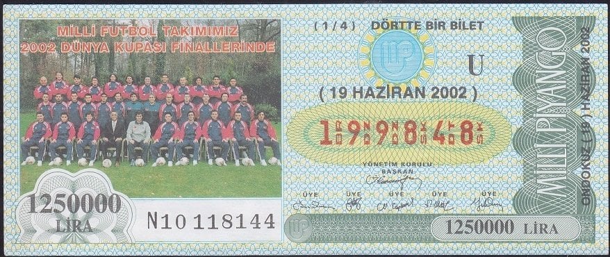 2002 19 Haziran Çeyrek Bilet - U Serisi