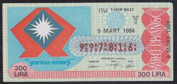 1984 9 MART YARIM BİLET Y SERİSİ