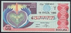 1985 19 EYLÜL YARIM BİLET Y SERİSİ - 657777