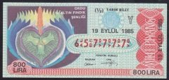 1985 19 EYLÜL YARIM BİLET Y SERİSİ - 657777