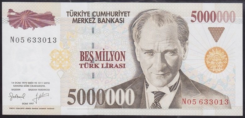 7.EMİSYON 5 000 000 LİRA N05 633013 ÇİLALTI ÇİL