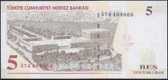 8.Emisyon 5 YTL A74 464666 Çil
