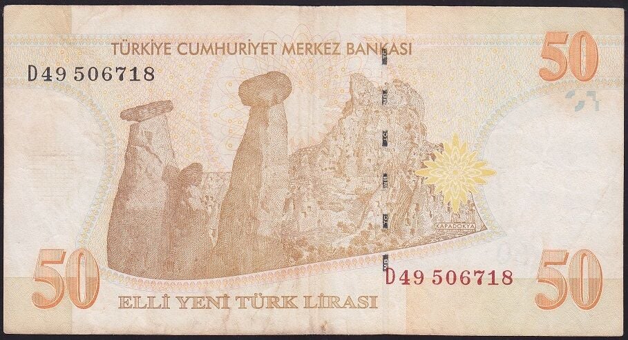 8.Emisyon 50 YTL D49 506718 Çok Temiz