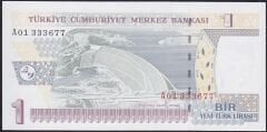 8.Emisyon 1 YTL A01 333677 Çil