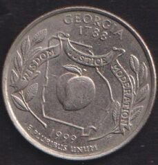 Amerika Çeyrek Dolar 1999 P Hatıra Georgia