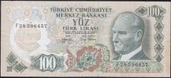 6.Emisyon 2.Tertip 100 Lira F38 596457 Çok Temiz