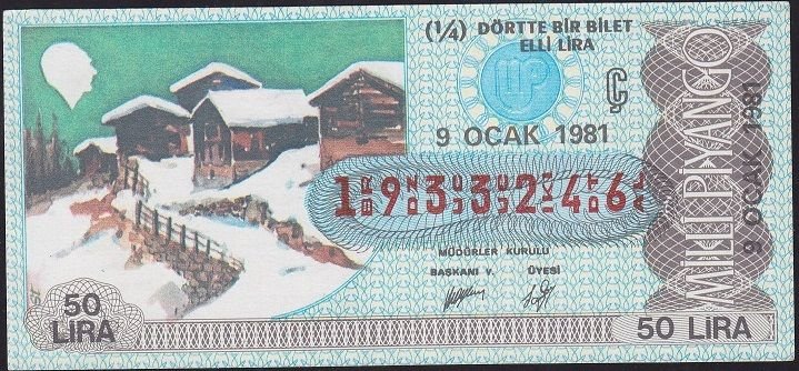 1981 9 Ocak Çeyrek Bilet - Ç Serisi