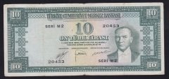5.EMİSYON 2.TERTİP 10 LİRA M2 20453 TEMİZ (YIKAMA VAR)