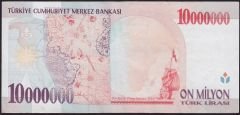 7.Emisyon 10 000 000 Lira C05 092958 Çok Temiz+