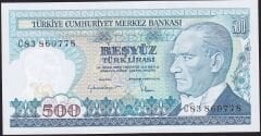 7.Emisyon 2.Tertip 500 Lira C83 860778 Çil
