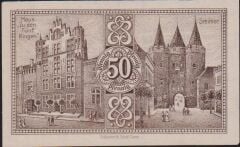 Almanya 50 Pfennig Notgeld 1921 Çil Filigranlı