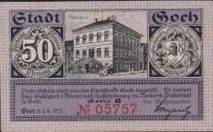 Almanya 50 Pfennig Notgeld 1921 Çil Filigranlı