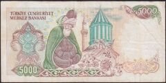7.Emisyon 3.Tertip 5000 Lira E44 642075 Çok Temiz